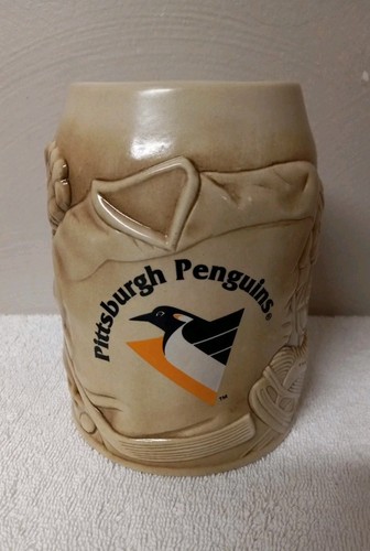 Vintage Pittsburgh Penguins 1997 Emboss Stein Mug Pre-Owned NHL Hockey Rare Item