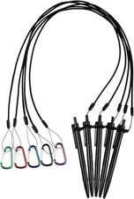 5 Sets 24" Pen Leash with Silicone Lanyard Holder, Neck Strap, Metal Carabiner