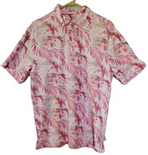 Tommy Bahama Polo Shirt Tropical Floral Hawaiian Men's Medium Knit