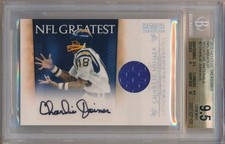 CHARLIE JOINER 2010 NATIONAL TREASURES NFL Greatest Sigs Relic AUTO /25 BGS 9.5