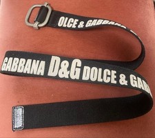 Dolce and Gabbana Black Fabric Belt with Iconic DG Logo Pre Owned Auth #1152