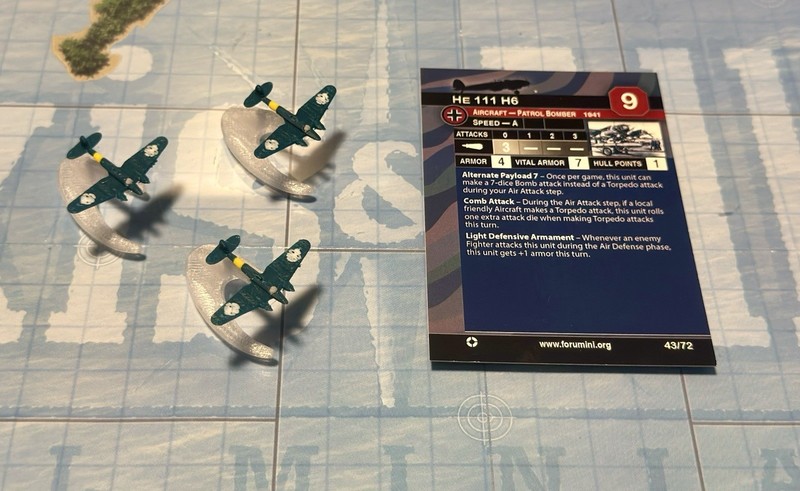 Axis & Allies - War At Sea - Forumini: HE 111 H6 - Germany Bomber - Deck 2