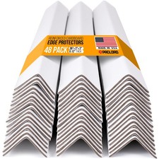 36" x 2" x 2" Reinforced Cardboard Edge Protectors, White Pack of 48 0.12...
