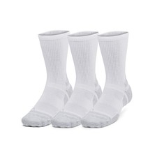 Under Armour 1386246 Men's Performance Tech Pro Crew Socks 6-Pack, White, Medium