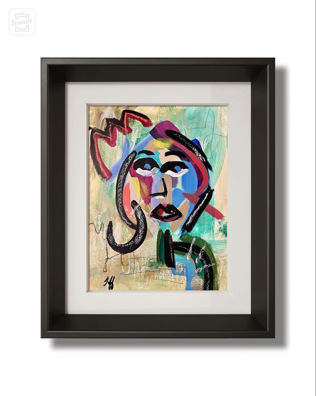 14x11 Unframed Original Expressionism Woman Handmade Acrylic