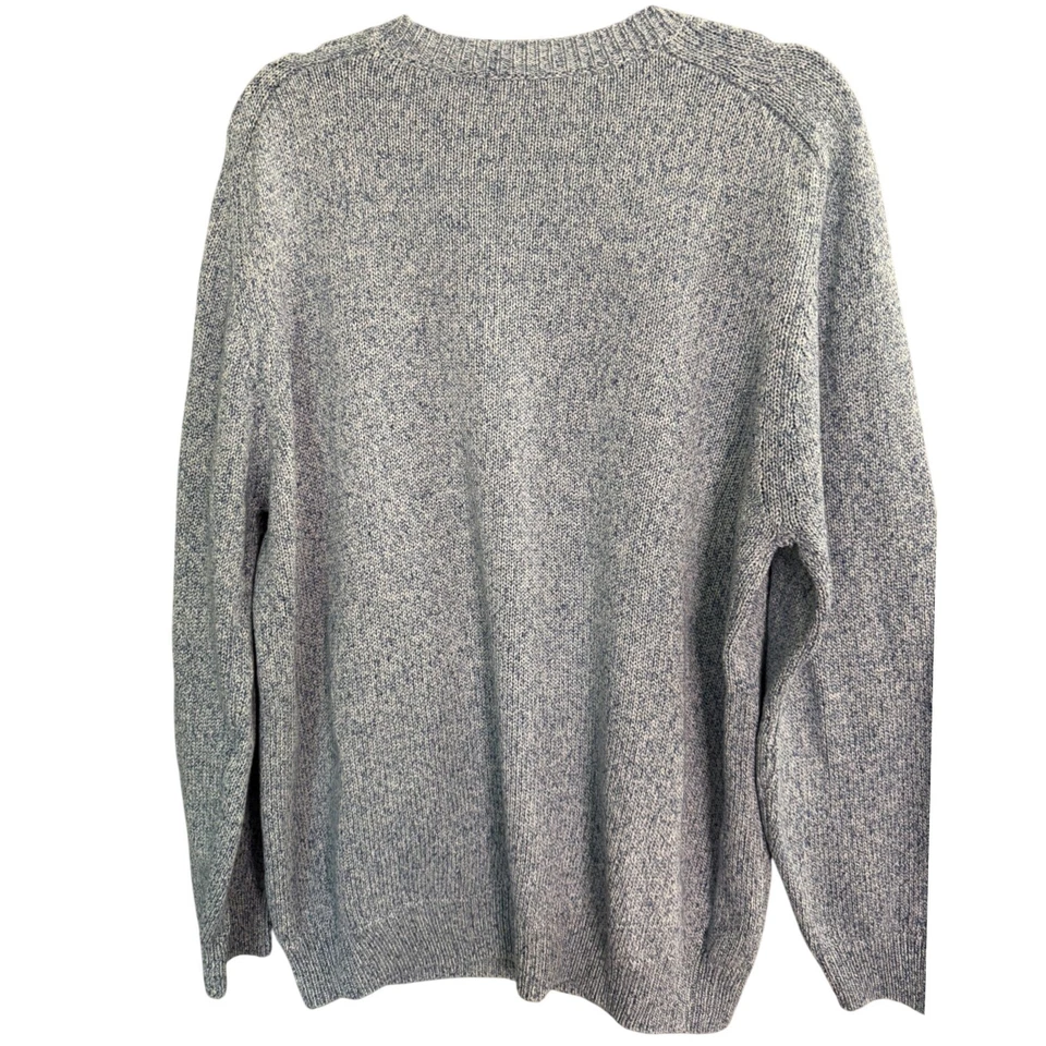 VTG Paul Stuart Raglan Sweater L Blue Cotton Preppy Grandpa Cozy Old Money ITALY - Image 2 of 4