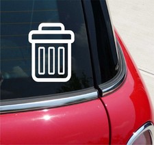 TRASH CAN OFFICE RECYCLE FUNNY GRAPHIC DECAL STICKER ART CAR WALL DECOR