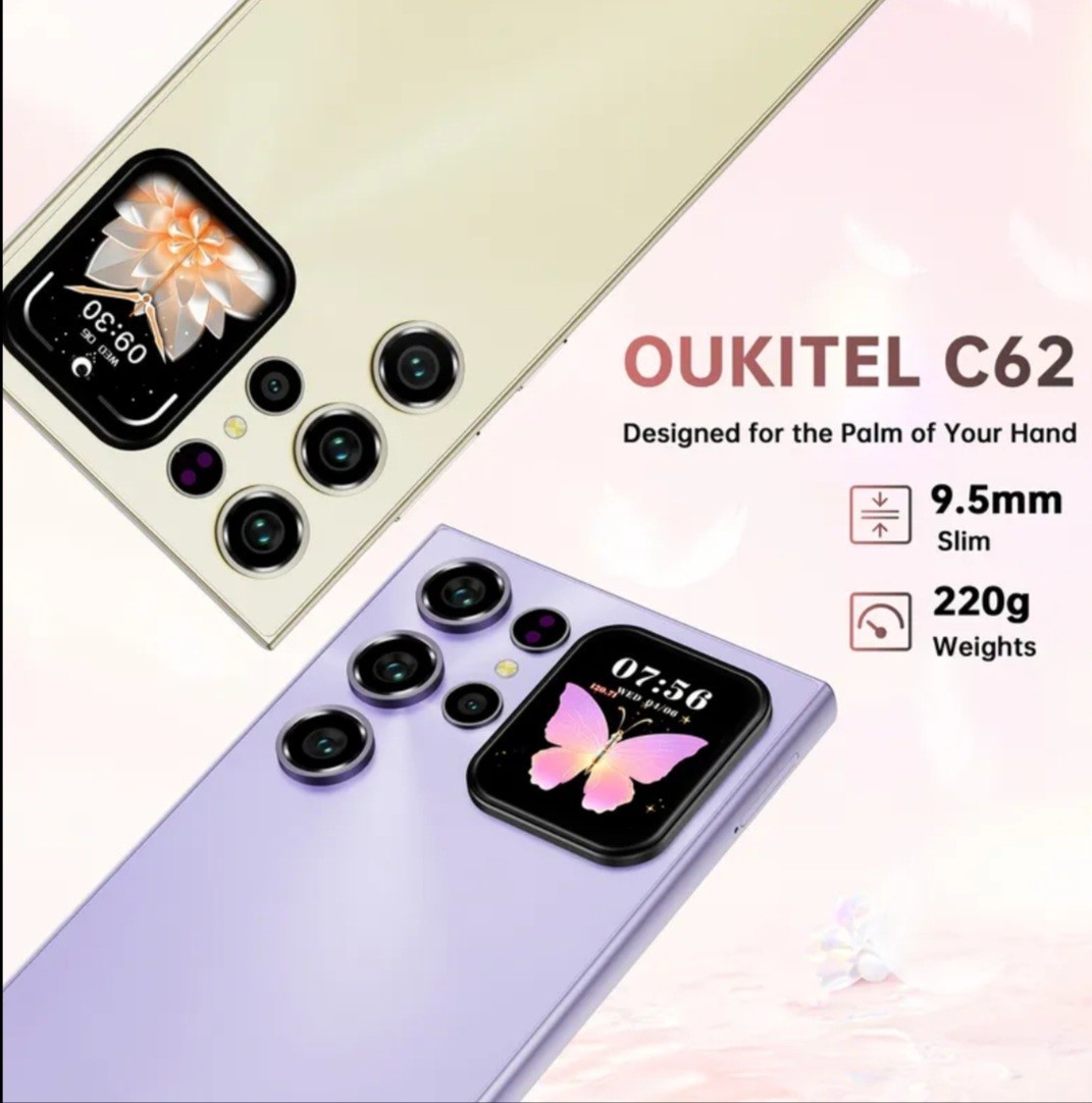 OUKITEL C62 Dual Screen Smartphone Unlocked, 16GB RAM 128GB ROM