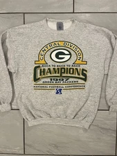 Vintage Back 2 Back Champions Green Bay Packers Logo Crewneck Men's Large 1997