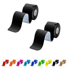 2 Rolls 40 Strips Precut Black Kinesiology Athletic Tape Water Resistant