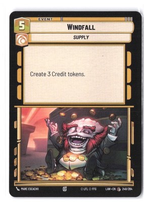 Windfall 248/264 NM A Lawless Time Star Wars Unlimited
