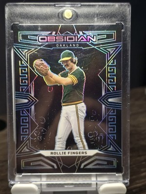 2023 Chronicles Obsidian Electric Etch Carolina Blue /99 Rollie Fingers #46