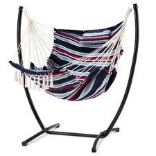 Hammock Chair with Stand Heavy-Duty Hanging Bohemian Style for Indoor Outdoor