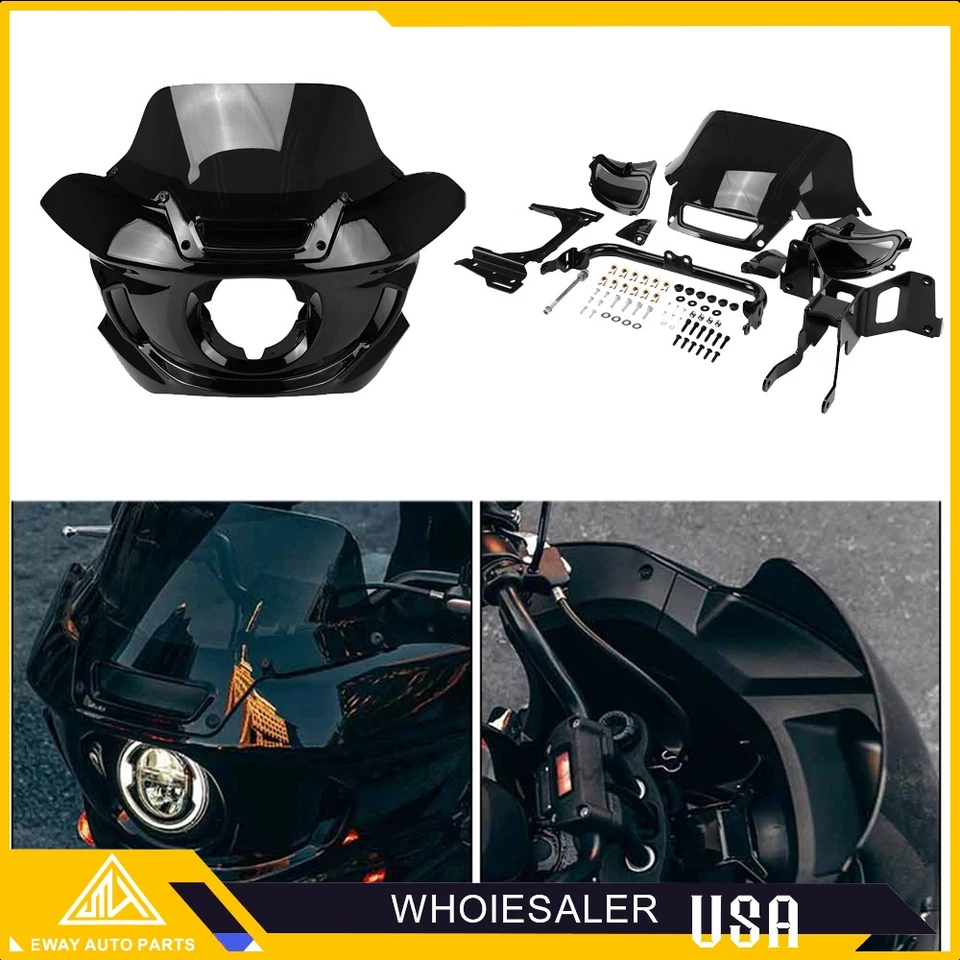 Carenado de faros delanteros parabrisas y soporte apto para Harley Low Rider ST 2018-Up Foto 3 de 4