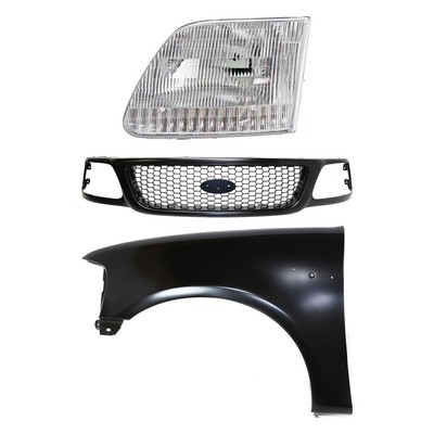 Grille Kit For 99-03 Ford F-150 Honeycomb with LH Fender and Headlight From 7-96