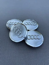 AUDI 4 x GRAY - CHROME 61 mm/2.40in Wheel Rim Center Hub Cap