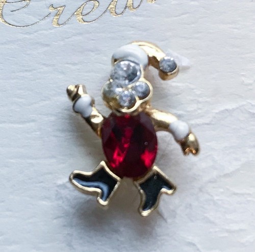 Crystal Creations Santa Claus Lapel Pin Brooch 3/4 Inch Christmas Whimsical - 第 1/4 張圖片