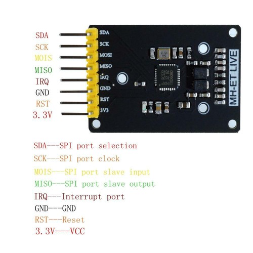 RFID RC522 mini tag sensore SPI modulo Arduino con 2 tag MFRC522 DC 3,3V - Foto 2 di 9