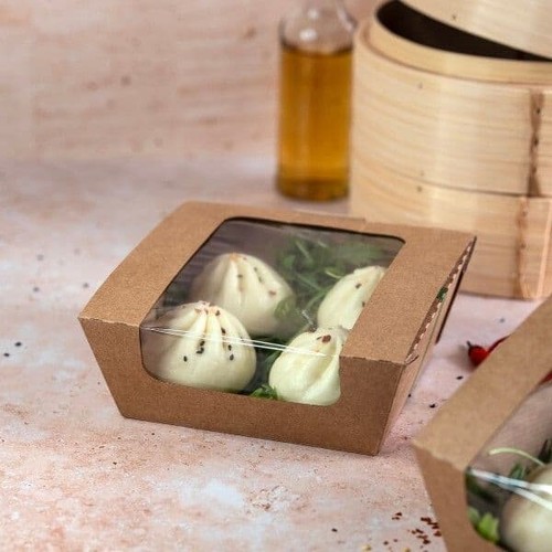 N2 Medium Premium Window Biodegradable Compostable Hot & Cold Food Boxes x 35 - Picture 2 of 10