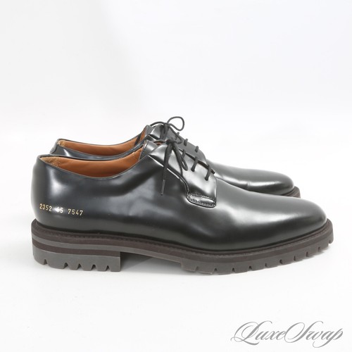 LNWOB 1X WORN Common Projects Made in Italy 2352 Black Polished Leather Shoes 45