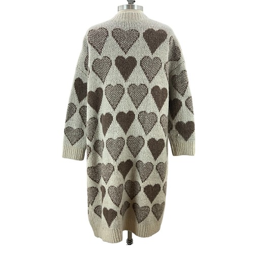 Thick Cozy Heart Knit Cardigan Size Small - Picture 3 of 7