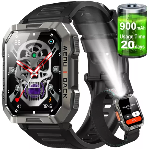 Smart Watch Military Tactical Men Sport Heart Rate Fitness Tracker Wristwatch US - Picture 1 of 10
