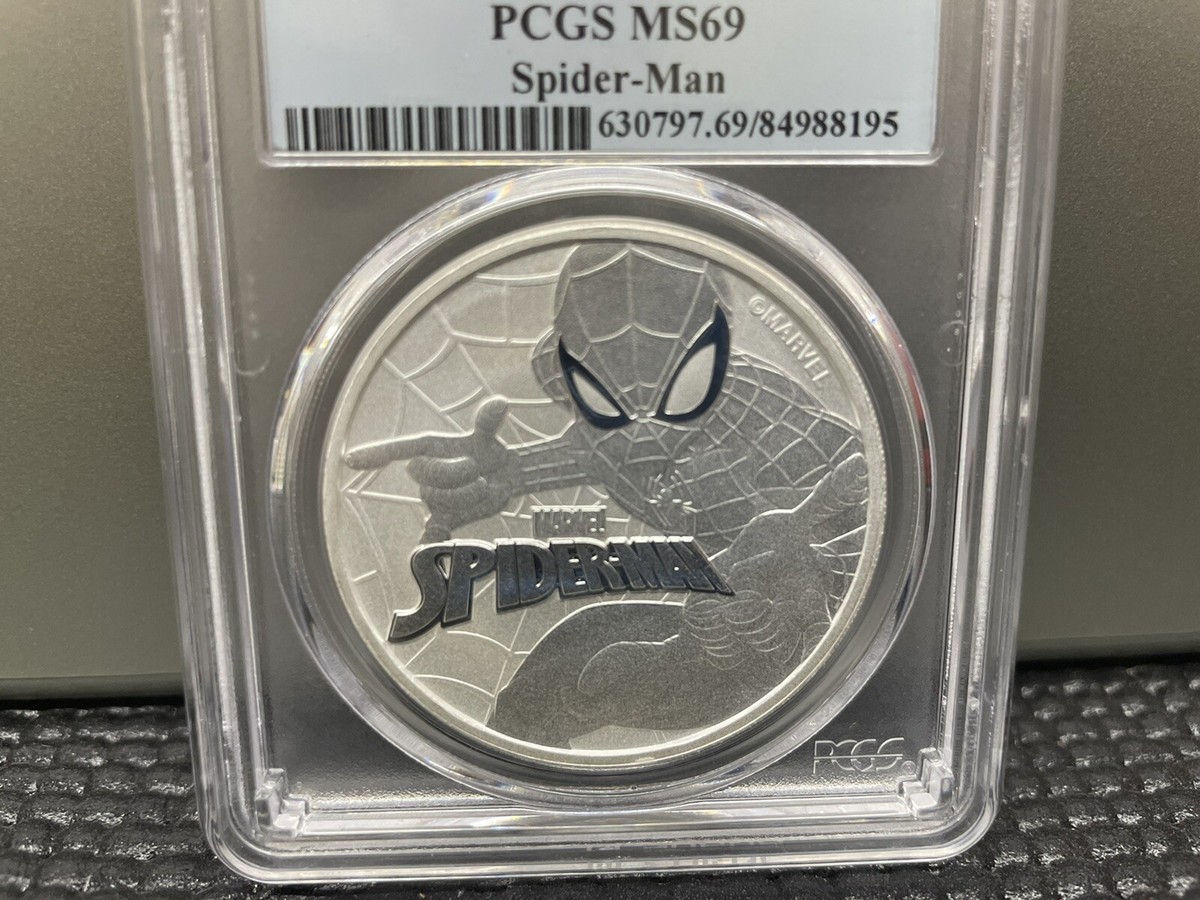 2017 $1 Tuvalu Marvel Spiderman NGC MS69 First Strike 1oz .9999