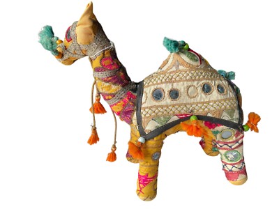 MCM Handmade Rajasthani Fabric Emboridered Folk Art Camel India Boho Deco 10 