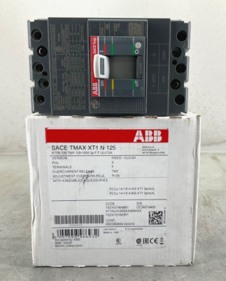 NEW ABB TMAX XT1NU3125AAA000XXX CIRCUIT BREAKER 125 A 3P TMF 125-1250
