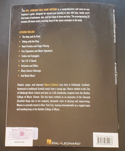 Folk Harp Method Lessons Songs Sheet Music Songbook With / CD - Picture 5 of 5