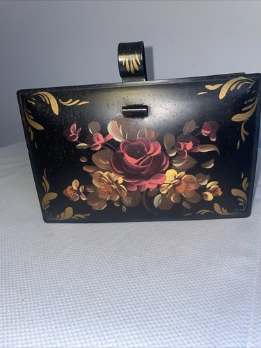 SILENT BUTLER VINTAGE CRUMB CATCHER HAND PAINTED Decoware FLORAL PATTERN - Picture 9 of 11