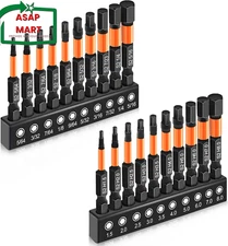 20PCS Premium Hex Bit Set, Impact Hex Head Allen Wrench Drill Bit Set (Metric&Sa