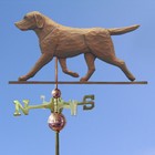 Chocolate Labrador Retriever Hand Carved Hand Painted Basswood Dog Weathervane