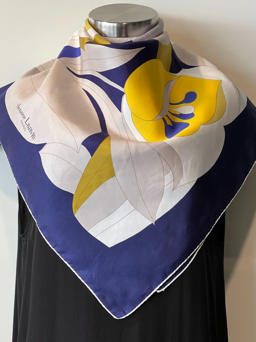 未使用　LANVIN paris スカーフ Vintage Jeanne Lanvin Paris 1970's SILK opera scarf