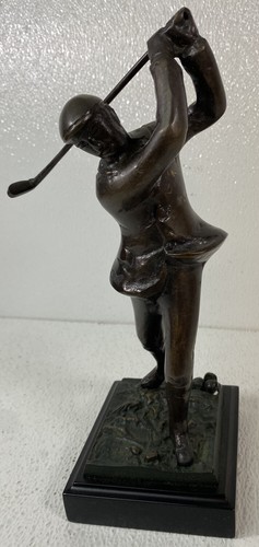 10” Bronz Male Golfer Statue Trophy - Picture 1 of 13