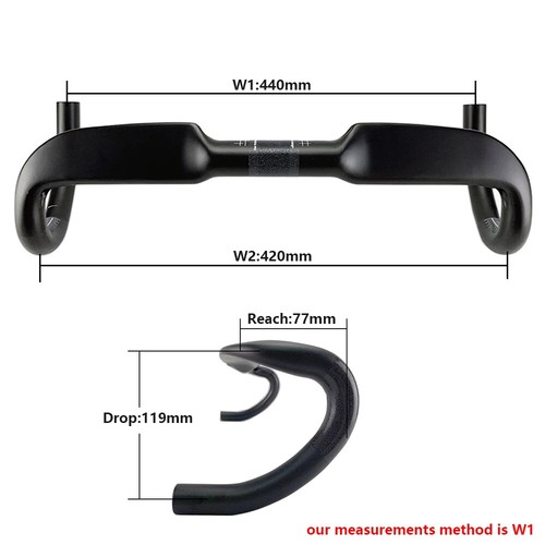 Carbon Road Bent Bars For Bicycle 31.8 mm Internal Routing UD Matte Handlebar - Picture 18 of 42