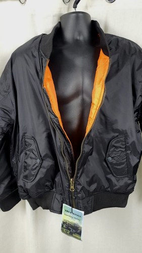 True Wings Black / Orange Ma1 Airmen Reversible Bomber Jacket Size L CR053 AA 01 - Picture 3 of 7