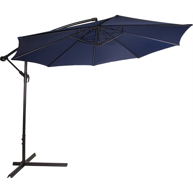 10ft Out Door Deck Patio Umbrella Off Set Tilt Cantilever Hanging Canopy Blue For Sale Online Ebay