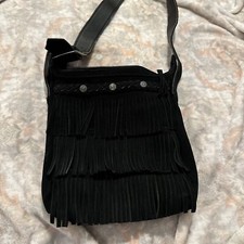 Black Fringe Crossbody Purse 