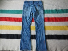 VTG Y2k Carhartt Distressed Traditional Fit Womens Denim Blue Jeans Sz 8/30 Logo