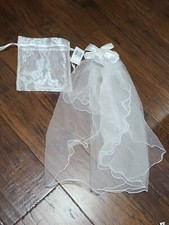 Vintage First Communion Bridal Wedding Veil Tulle Bow 18in Sold macys