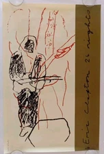 Vintage Original Eric Clapton 24 Nights 1991 Reprise Records Promo Poster 