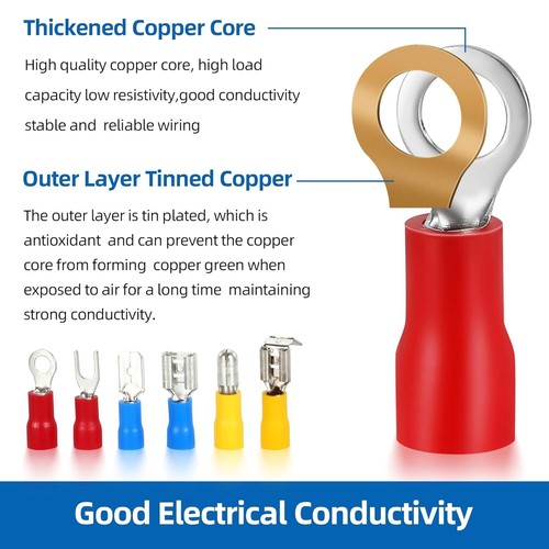 280/1200Pcs Assortment Insulated Electrical Wire Connectors Crimp Terminals Kit - Picture 10 of 46