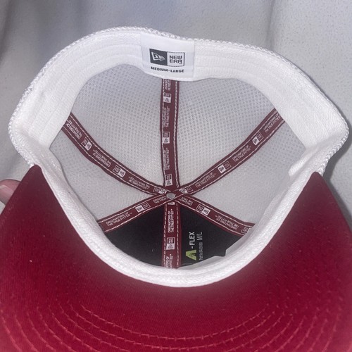New Era Golf 2 Tone Blank Hat Cap New Fitted Size M/L Maroon / White Strech Fit - Picture 6 of 7