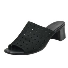 NEW MUNRO Slides Sandals Heels Sz. 9 W Nubuck Leather USA Made Chunky Heel