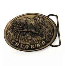 Vintage A Dezy Denver COLORADO Oval Belt Buckle 1975