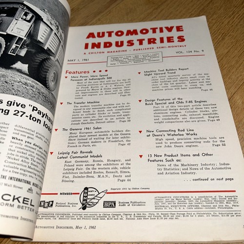 May 1, 1961 AUTOMOTIVE INDUSTRIES - Indianapolis 500 / John Deere Waterloo Works - Picture 2 of 18