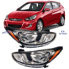Chrome Housing Halogen Headlights Headlamps For Hyundai Accent 2012 2013 2014