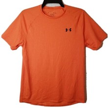 Under Armour Heat Gear The Tech Tee Mens T-shirt Moisture Wicking Orange Size M