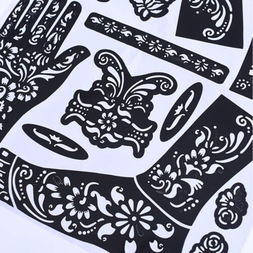 1-2x India Henna Temporary Tattoo Stencils Kit For Hand Leg Feet Decal Body Art - Picture 2 of 11